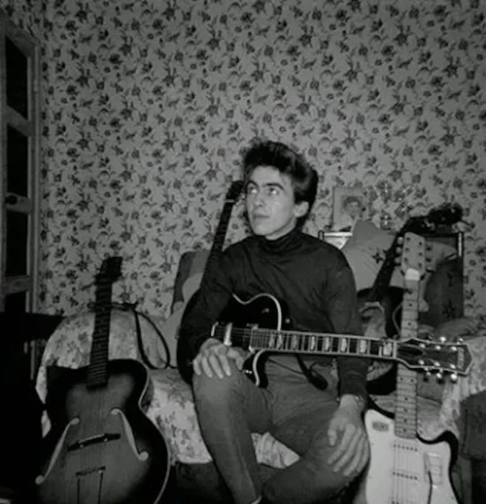 A photo of young George Harrison that is on display inside his childhood home