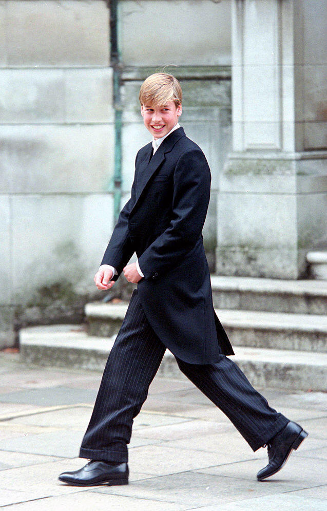 Prince William at Eaton in 1995 (Photo: Ken Goff/Getty Images) הנסיך וויליאם
