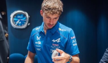 BMW Alpine Formula 1 Team driver Pierre Gasly attends the opening of the H. Moser & Cie. boutique in Milan.