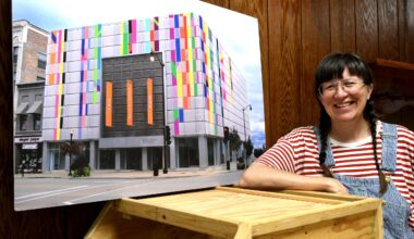 Colorful fabric installation transforms Racine Art Museum
