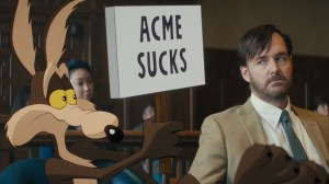 Wile E. Coyote and Will Forte in 'Coyote vs. Acme'