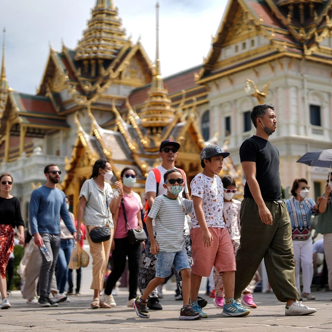 Tourists visit the Grand Palace, one of the top tourist attraction spots in Bangkok, Thailand, January 7, 2023. Photo by Reuters