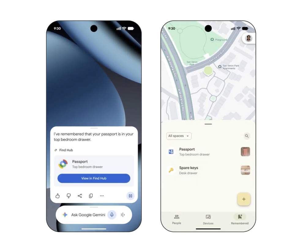 Gemini and Find Hub