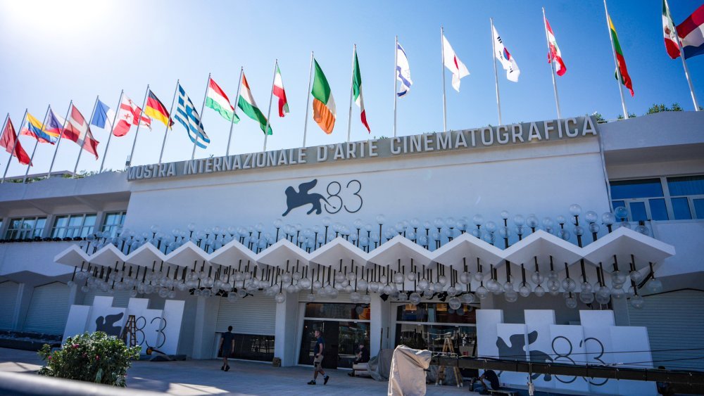 A general view of the signage at The 83rd Venice International Film Festival on August 31, 2026 in Venice, Italy. (Photo by Michael Buckner/Variety via Getty Images)