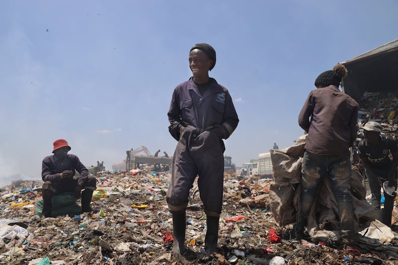 Peter has been working at the dumpsite for six years. Photograph: Hannah McCarthy