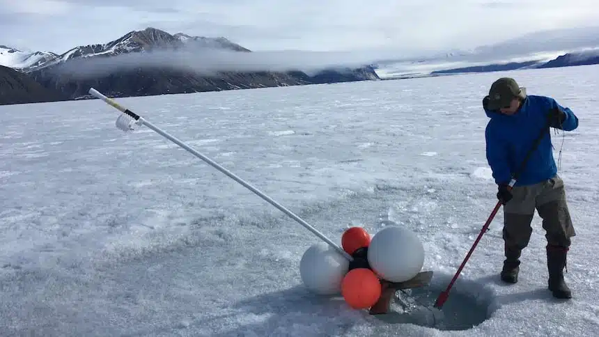 Jérémie Bonneau Works On Milne Fiord’s Epishelf Lake In 2018, Two Years Before It Drained Into The Ocean.