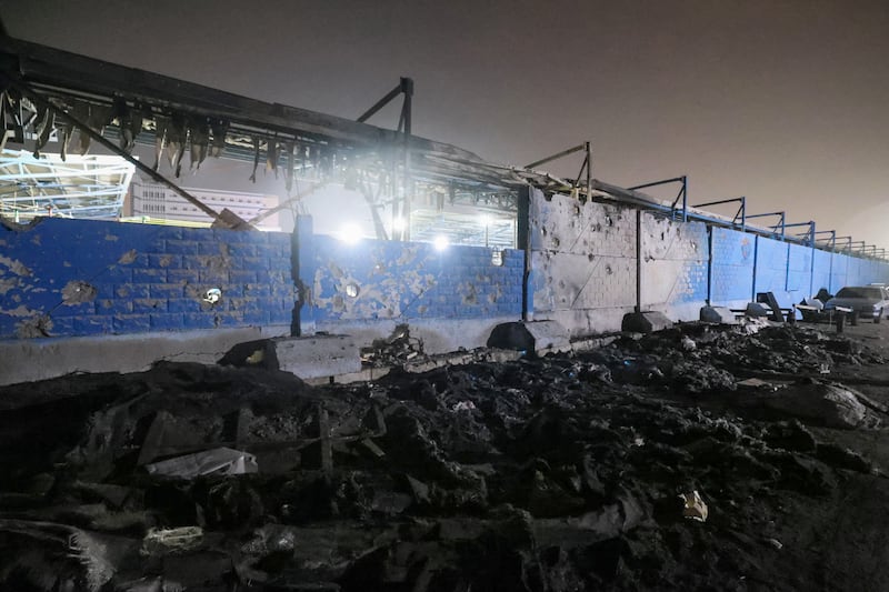 A damaged boatyard that was hit in recent days by strikes carried out by the US military at the Five-Step local fishing harbour in the port city of Bandar Abbas in southern Iran on September 5th. Photograph: Atta Kenare/AFP via Getty