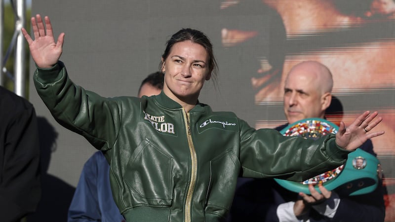 Katie Taylor expressed her gratitude to the fans for their support over the years. Photograph: Getty Images
