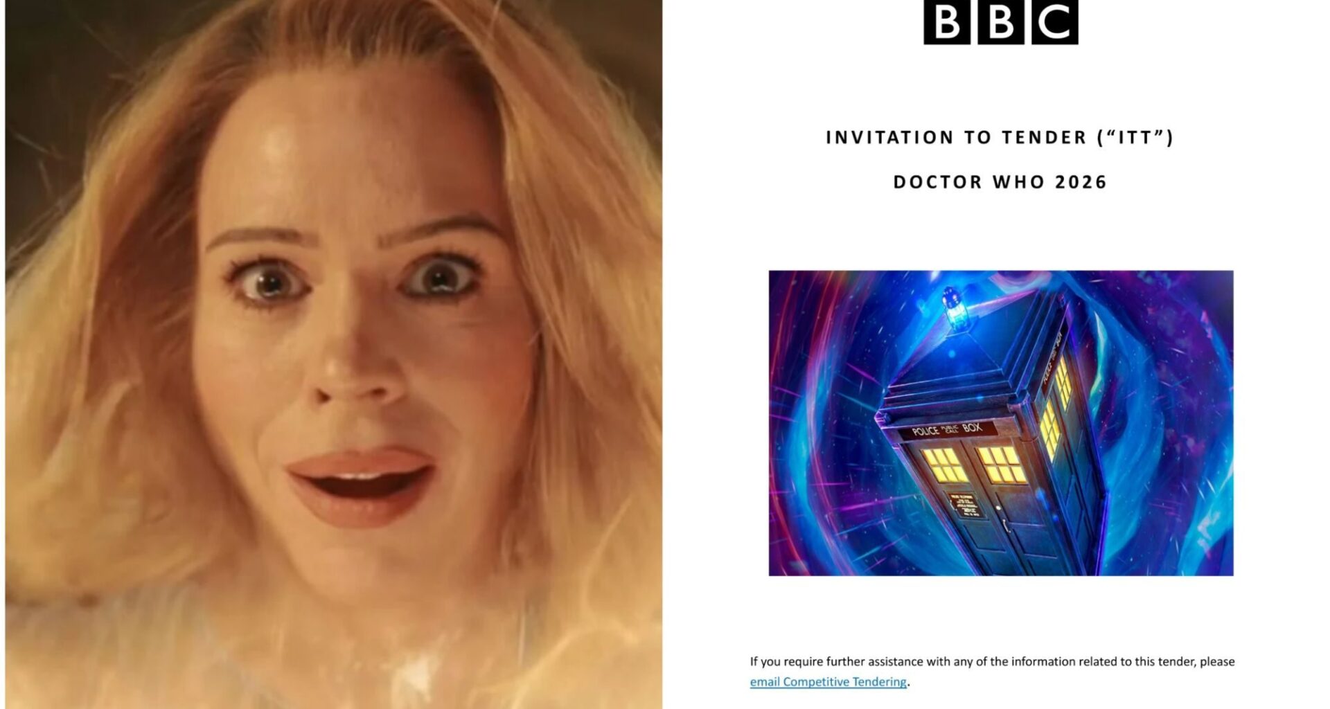 Doctor Who Tender: 1 Series/Specials for 2028/2029; Series 2 Option