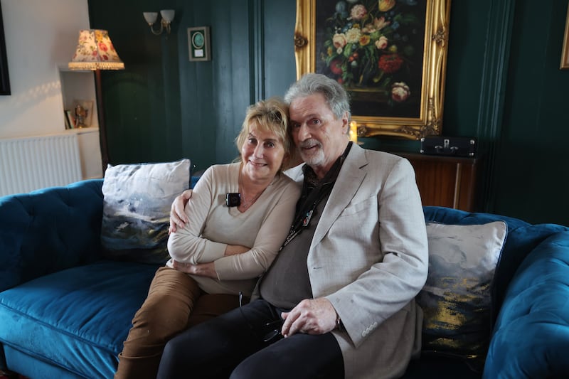 Patrick Bergin and Helen Goldin in 'the green room' at home. Photograph: Bryan O’Brien