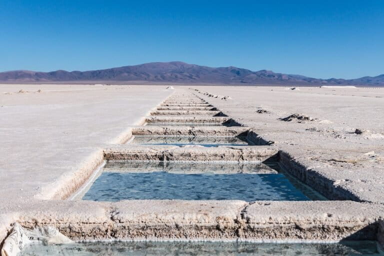 Lithium pools in Salinas Grandes, Argentina. Image by Pedro J Pacheco via Wikimedia Commons (CC BY-SA 4.0 DEED)