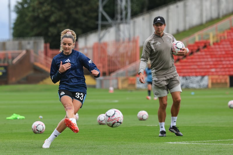 Leanne Kiernan before a preseason match for Newcastle against Burnley last Sunday. Photograph: Photograph: Michelle Mercer/Newcastle United via Getty Images