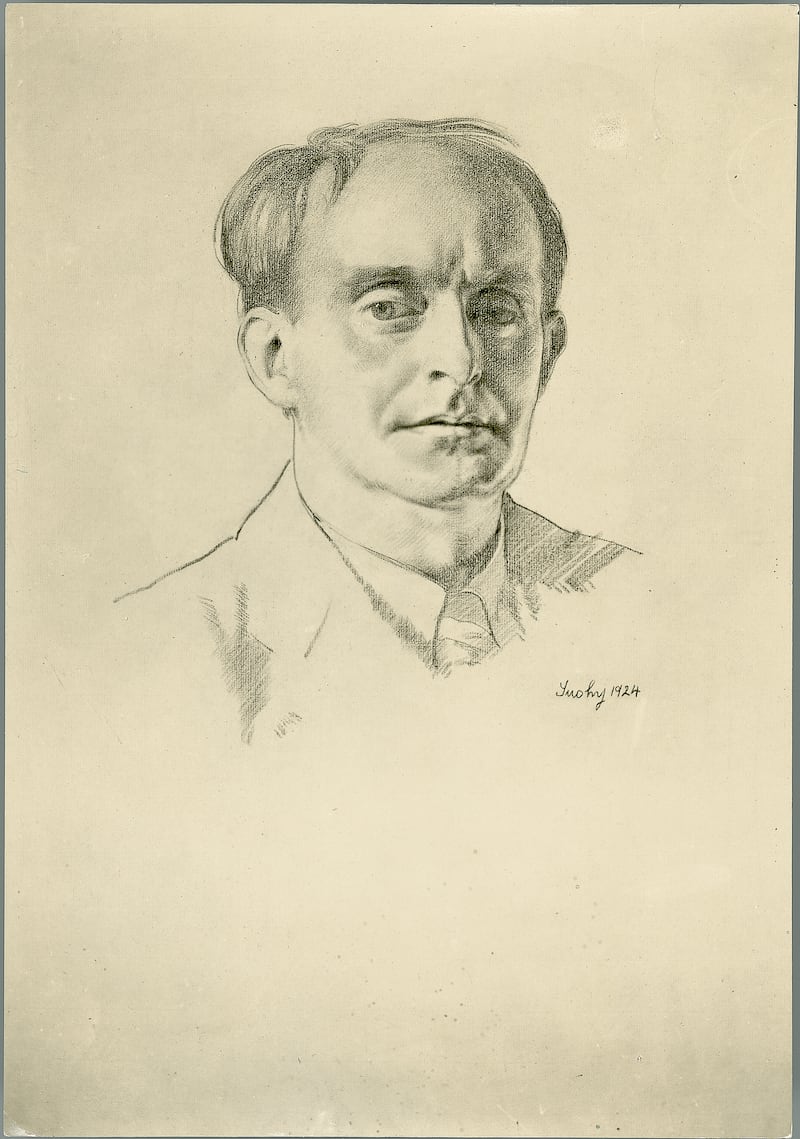 Sketch of Padraic Colum, 1924, by Patrick Tuohy (1894-1930). Image: Courtesy of UCD Library Special Collections