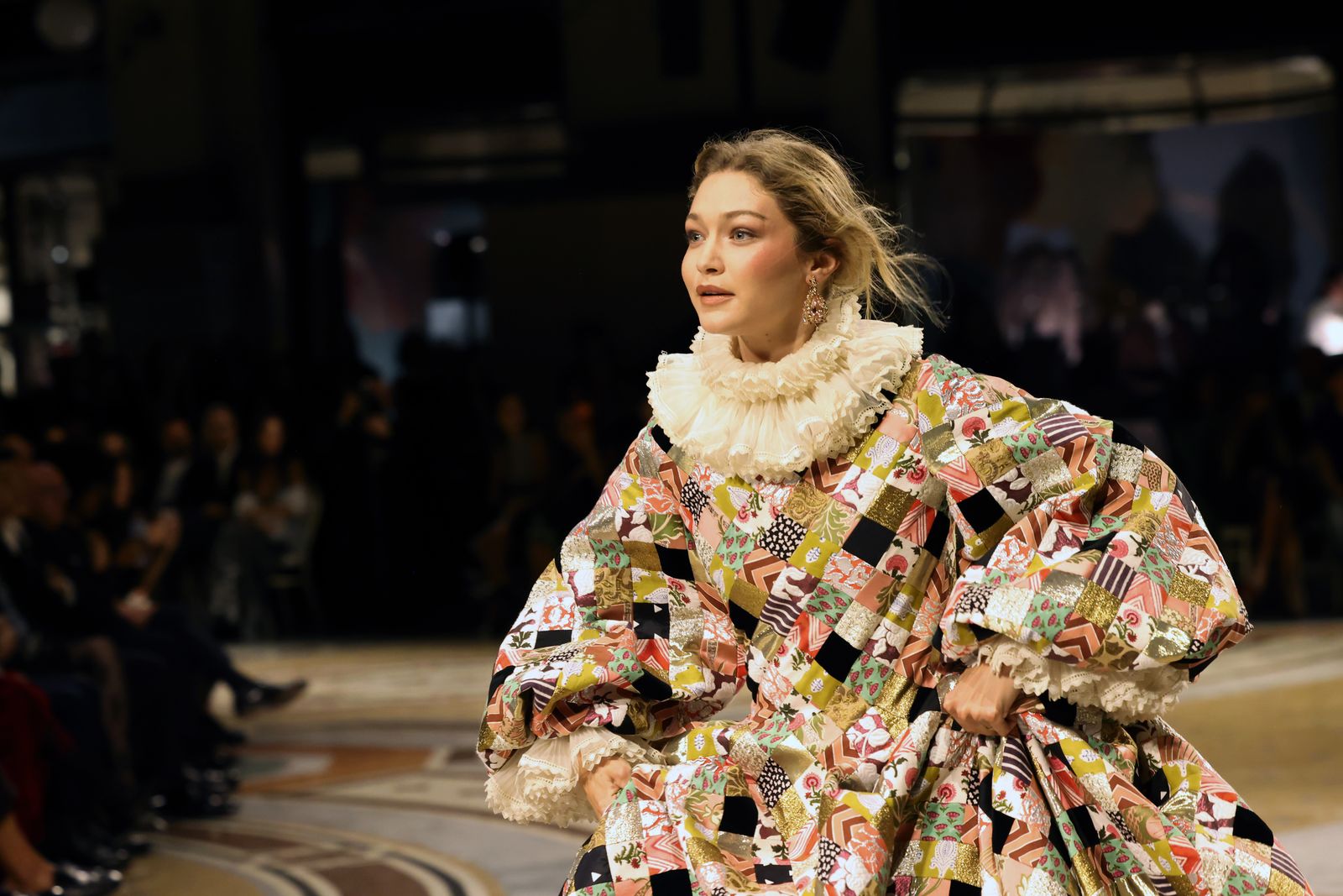 MILAN ITALY SEPTEMBER 22 Gigi Hadid walks the runway during Vogue World Milano 2026 at Galleria Vittorio Emanuele II on...