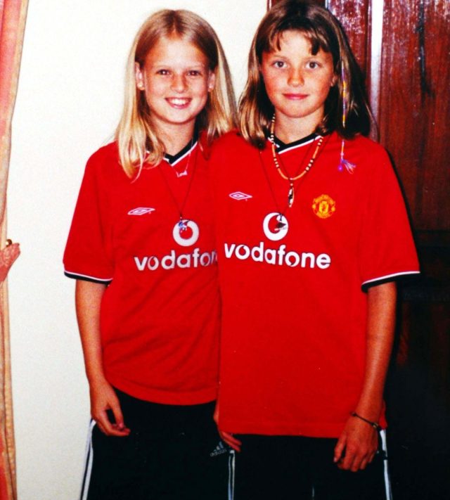 Undated handout file photo originally issued on 07/08/02 by Holly Wells (left) and her best friend, Jessica Chapman, both 10 and who disappeared from Soham, Cambridgeshire, pictured in their Manchester United shirts. Soham killer Ian Huntley has died in hospital after he was attacked in the workshop of the maximum security Frankland prison by an inmate with a metal bar on February 26, the Press Association understands. Issue date: Saturday March 07, 2026. PA Photo. Photo credit should read: PA/PA Wire NOTE TO EDITORS: This handout photo may only be used for editorial reporting purposes for the contemporaneous illustration of events, things or the people in the image or facts mentioned in the caption. Reuse of the picture may require further permission from the copyright holder.