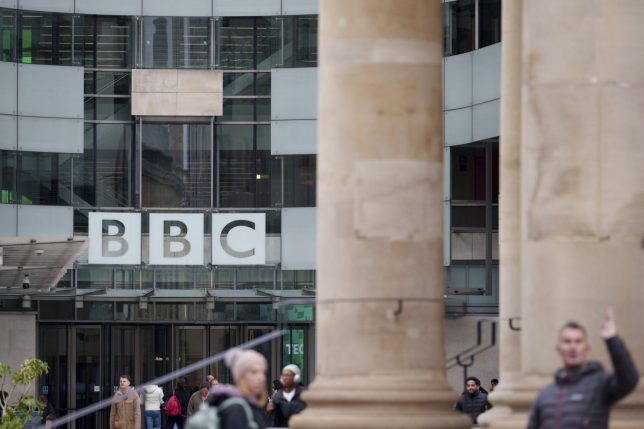 Following the resignations of BBC Director General Tim Davie and CEO of news Deborah Turness - and the subsequent threat of legal action by US President Donald Trump due to the editing of a BBC Panorama film about the insurrection on the US Capitol, is the BBC logo outside Broadcasting House, on 18th November 2025, in London, England. (Photo by Richard Baker / In Pictures via Getty Images)