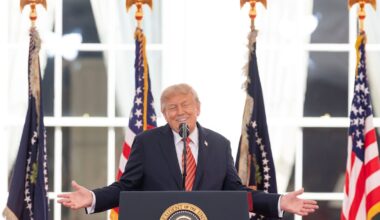 Beauty queens, corporate titans and Michael Flatley gather for Trump’s meandering address – The Irish Times