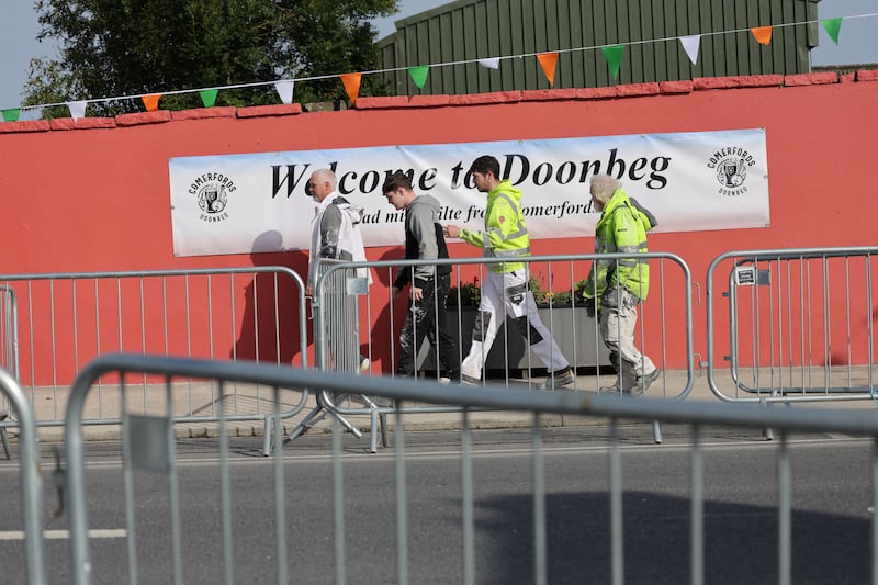  Doonbeg village in County Clare as last minute preparations take place  ahead of the visit of President Donald Trump. Photo: Bryan O’Brien / The Irish Times 