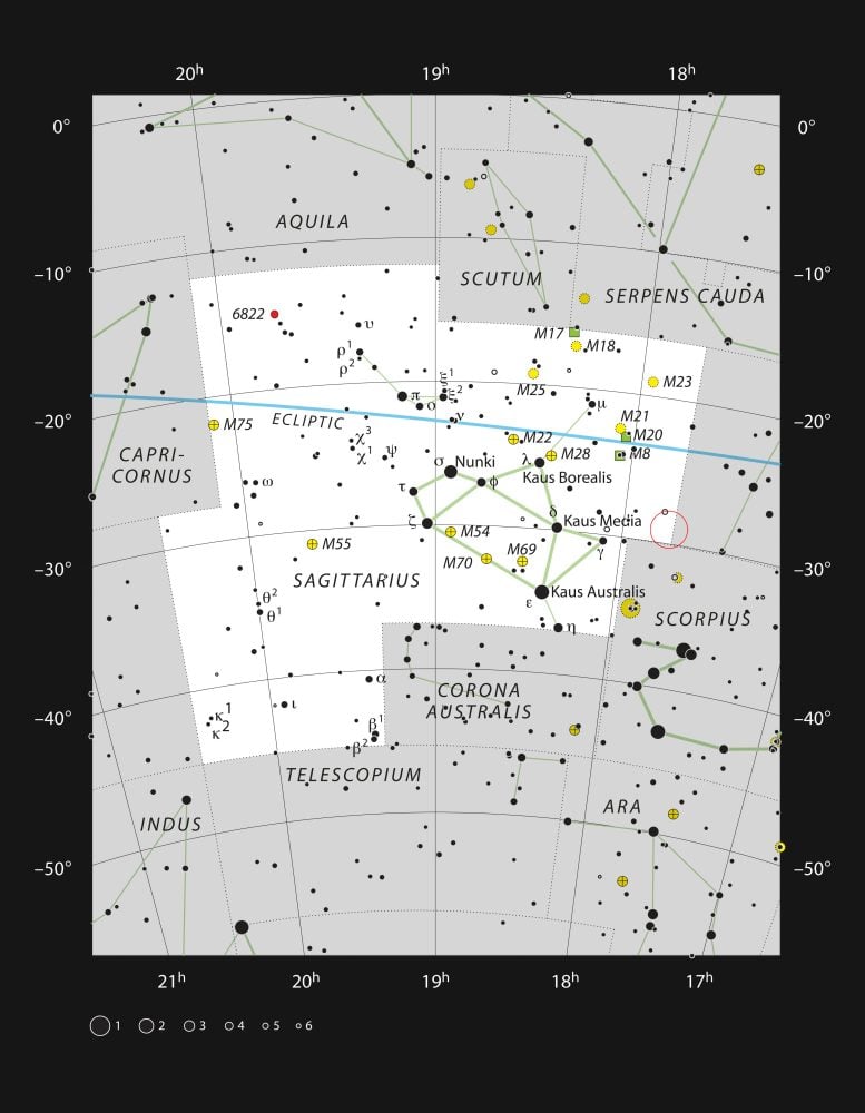 Sagittarius A in the Constellation of Sagittarius