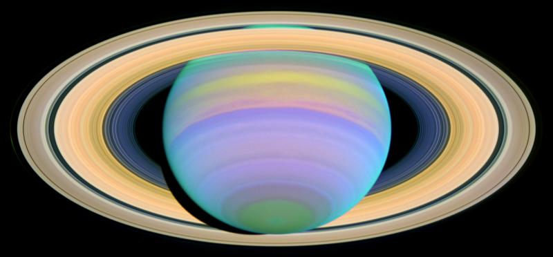 By taking images in different wavelengths, Hubble has given researchers a new perspective of familiar sights such as this picture of Saturn taken in the ultraviolet. Credit: NASA/ESA