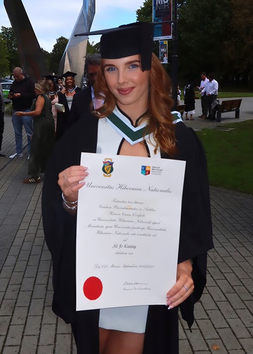 Ali Keating celebrates her graduation. Pic: Ali Keating/Instagram
