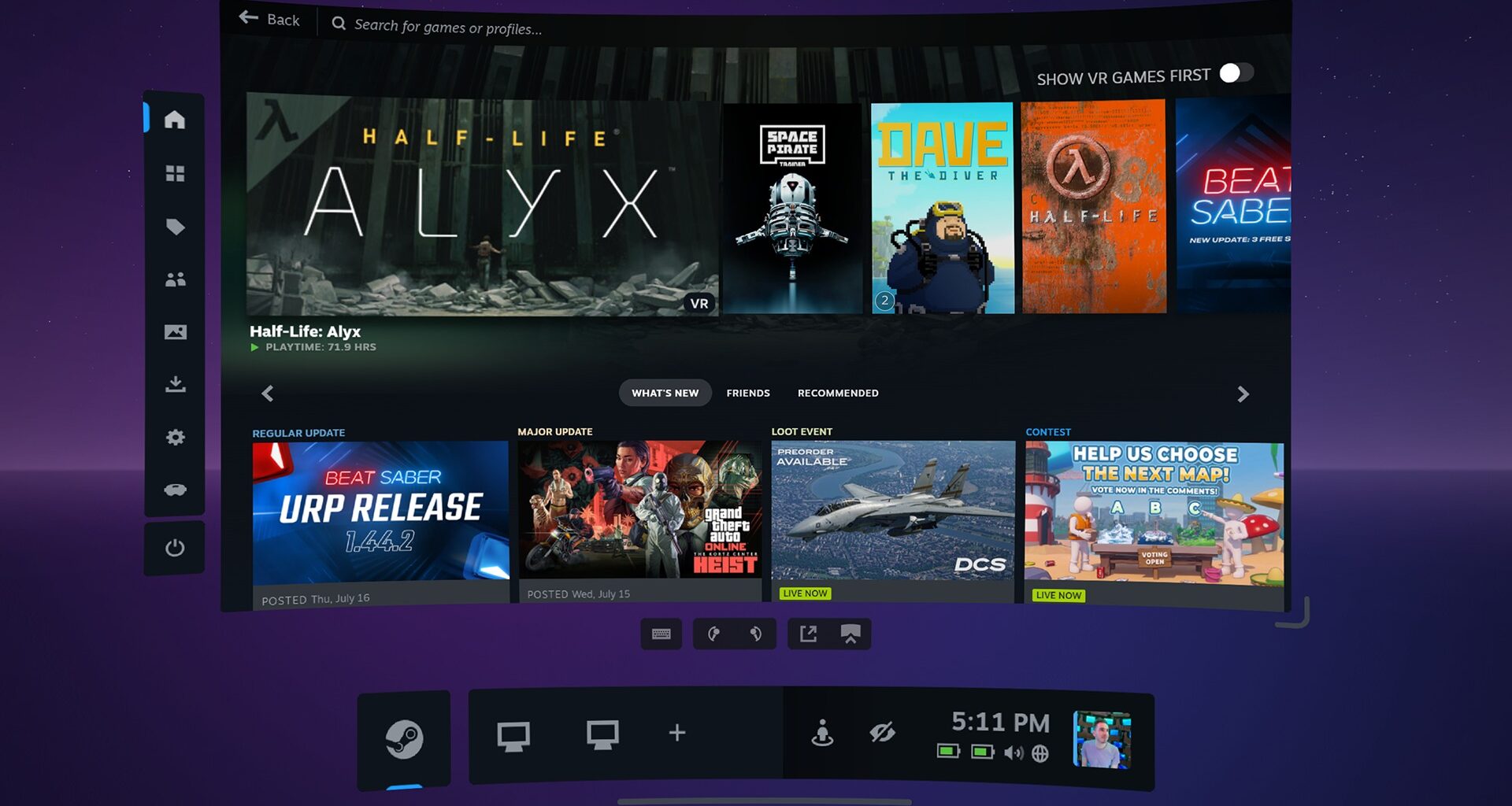 Valve releases SteamVR 2.17 ahead of the Steam Frame launch, with a long list of quality-of-life improvements