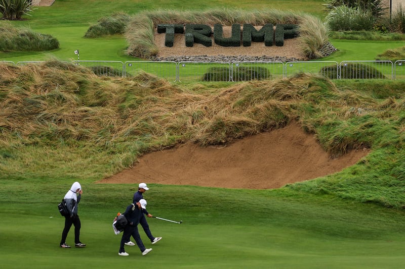Thorbjorn Olesen familiarises himself with the 17th at Trump International Golf Links, Doonbeg, Co Clare. Photograph: Ben Brady/Inpho