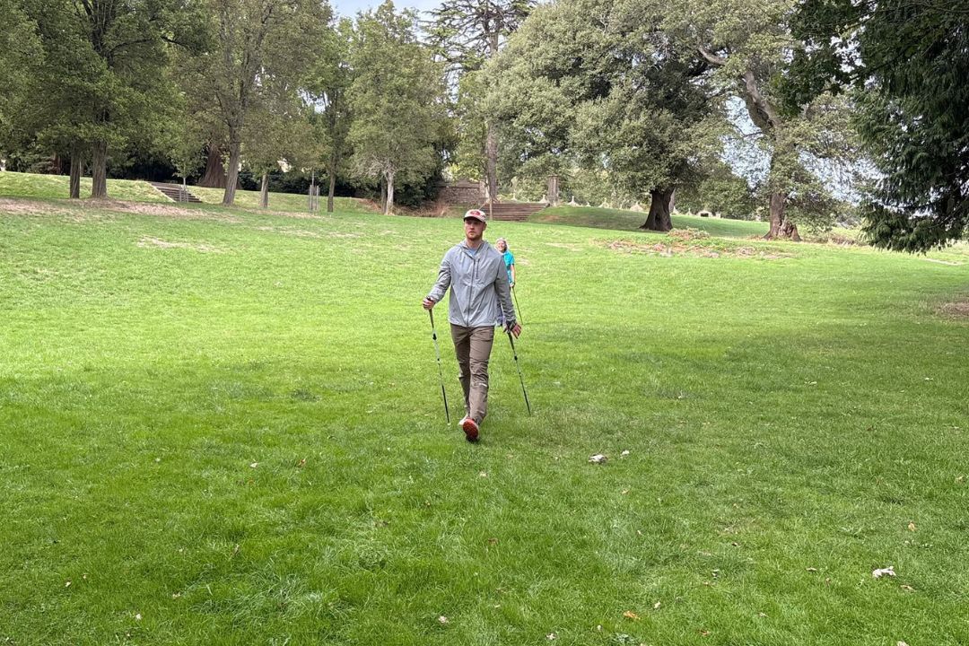 Nordic walking was not a case of simply walking with poles – I am taught that there is a rhythm and technique to learn if you want to get the most out of the activity