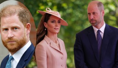 A comp image of Prince Harry (L) with Kate Middleton and Prince William (R)