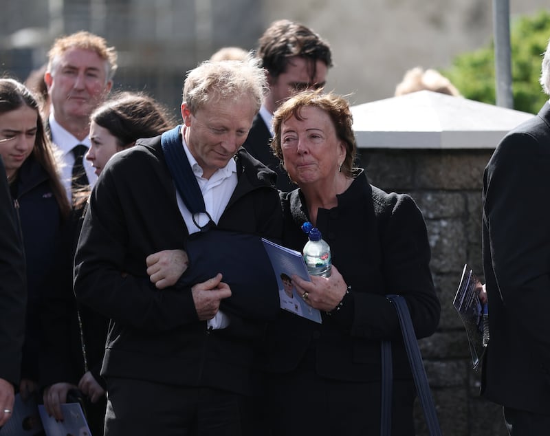 Mourners leave the funeral of Eoin Doyle at St Patrick's Church in Cloonfad, Co Mayo, on Tuesday. Photograph: Clodagh Kilcoyne/PA
