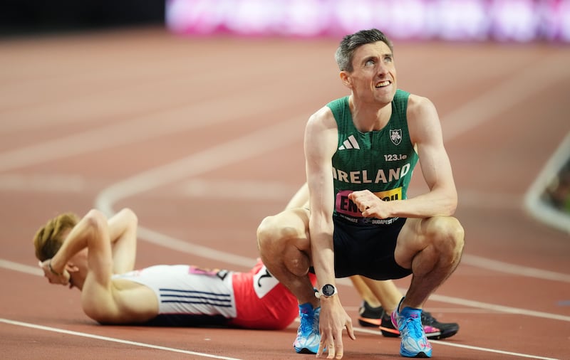 Mark English after the men's 800m final. Photograph: Martin Rickett/PA