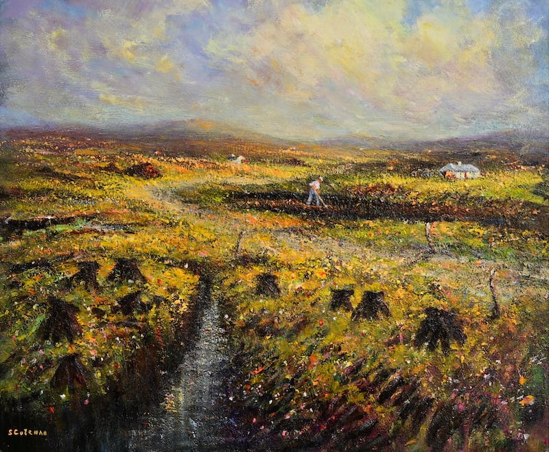 Cutting Turf, Connemara by Seamus Coleman