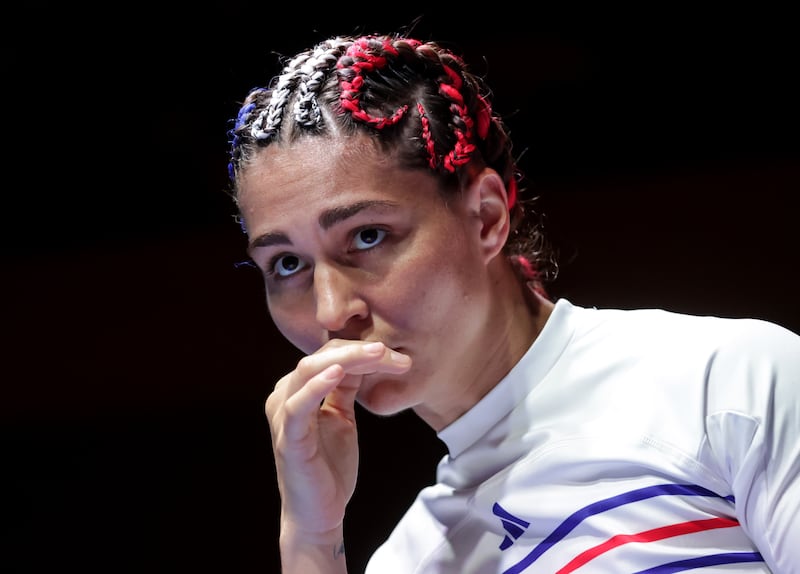 Taylor's opponent, Flora Pili, during Wednesday's open workout. Photograph: Gary Carr/Inpho
