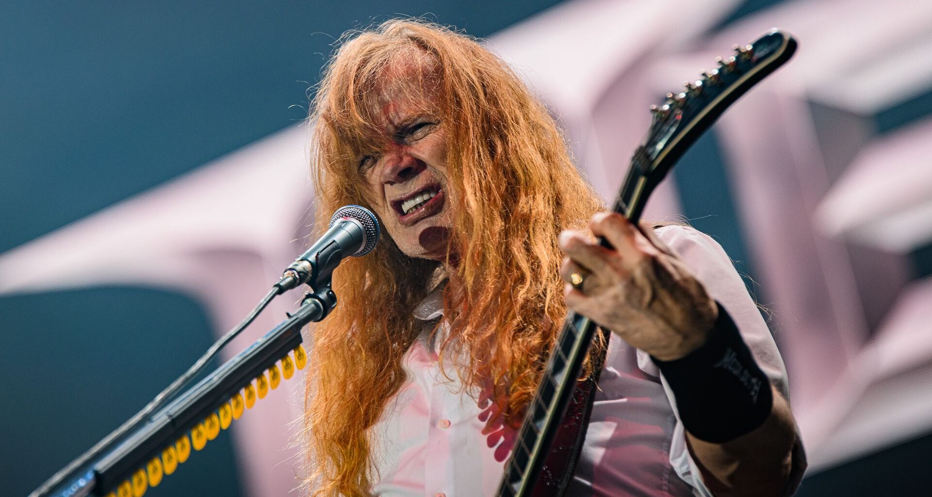 Dave Mustaine of Megadeth performs onstage during the Tuska Festival at Suvilahti on June 26, 2026 in Helsinki