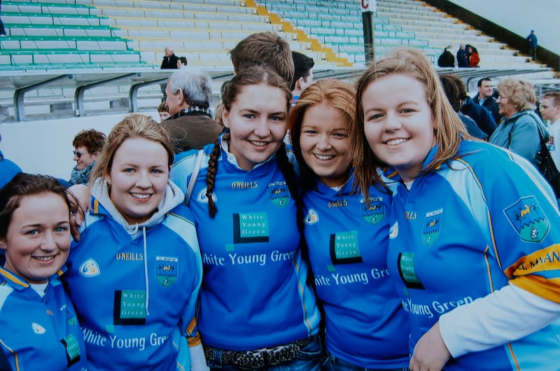 Westlife fans: Catherine Egan, Sarah Keane, Sarah Kehoe, Rachael Myles and Gemma Grennan in earlier gig-going days. 'I don’t feel we are our age,' says Grennan