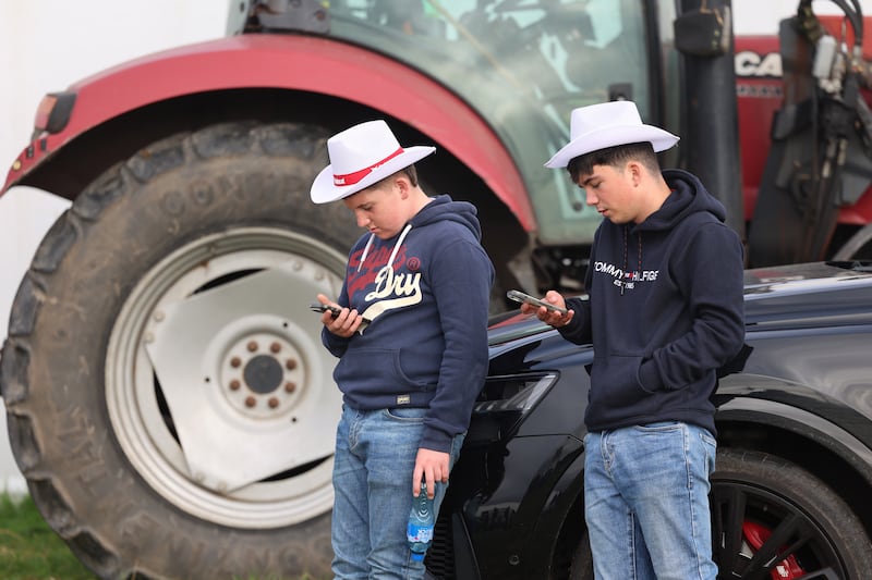 Cathal Batersby and Paddy Muldon, from Skryne, Co Meath at the Ploughing.
Photograph: Dara Mac Dónaill / The Irish Times