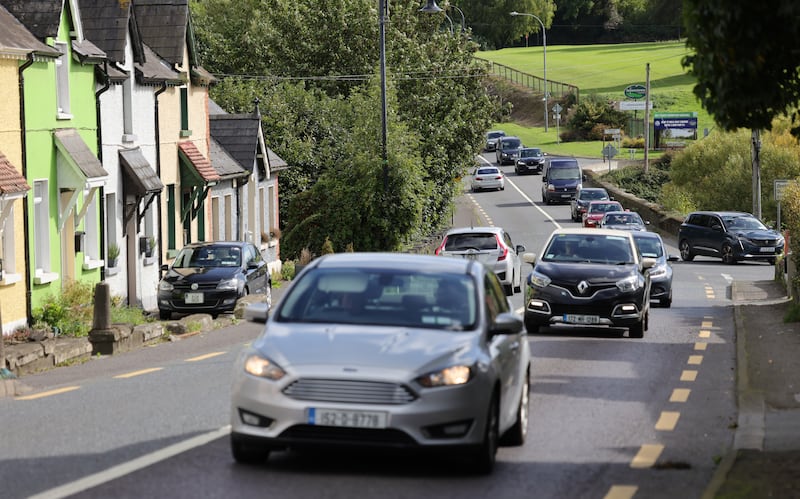 Traffic passing through Julianstown, Co Meath, earlier this month. Photograph: Bryan O’Brien/The Irish Times