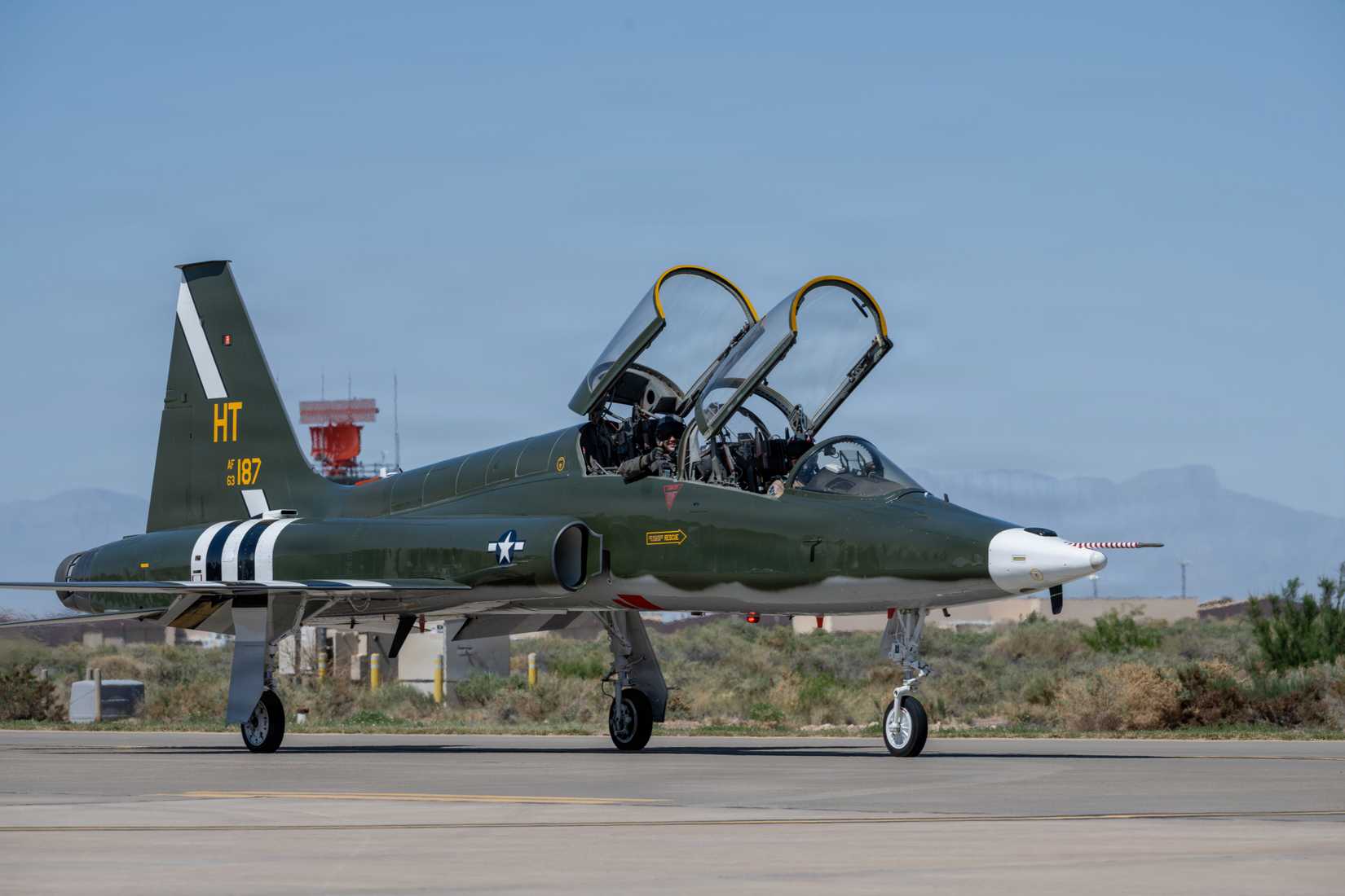 A T-38 Talon assigned to the 586th Flight Test Squadron is seen on the flightline during the Legacy of Liberty Air Show at Holloman Air Force Base