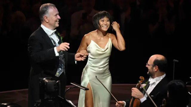 Yuja Wang onstage at Last Night of the Proms