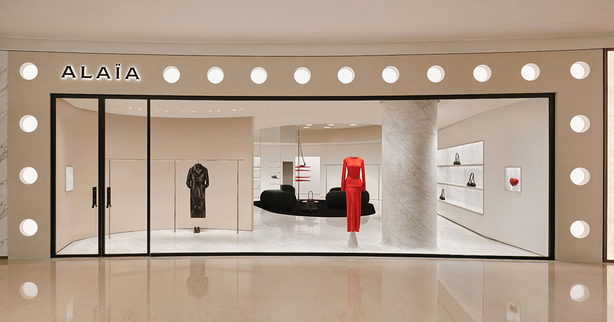 alaïa opens renewed boutique in shanghai with guan xiao sculpture