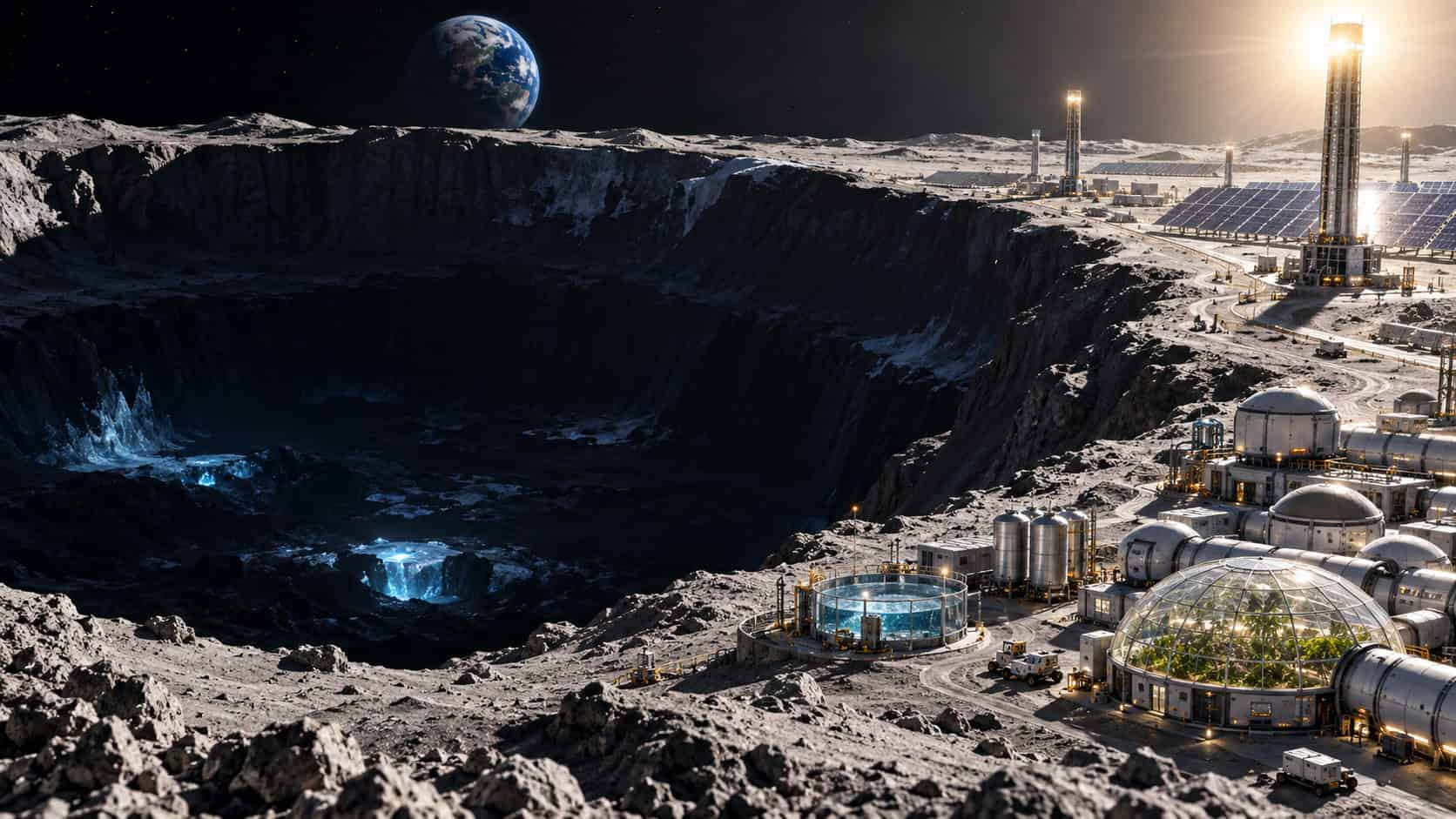 A Million-Person Moon City Could Run Out of Water in Just Over a Century