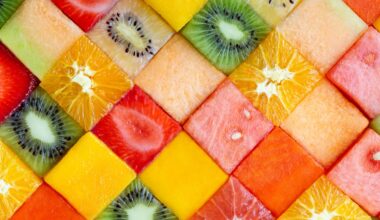 fruit squares in diagonal design