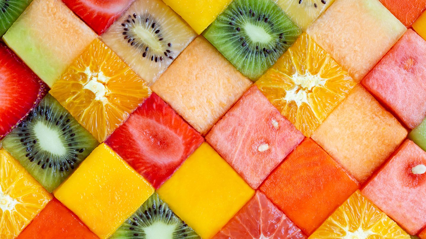 fruit squares in diagonal design