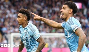 Villa 1-2 Nottingham Forest. Unai Emery's side remain winless after Forest defeat