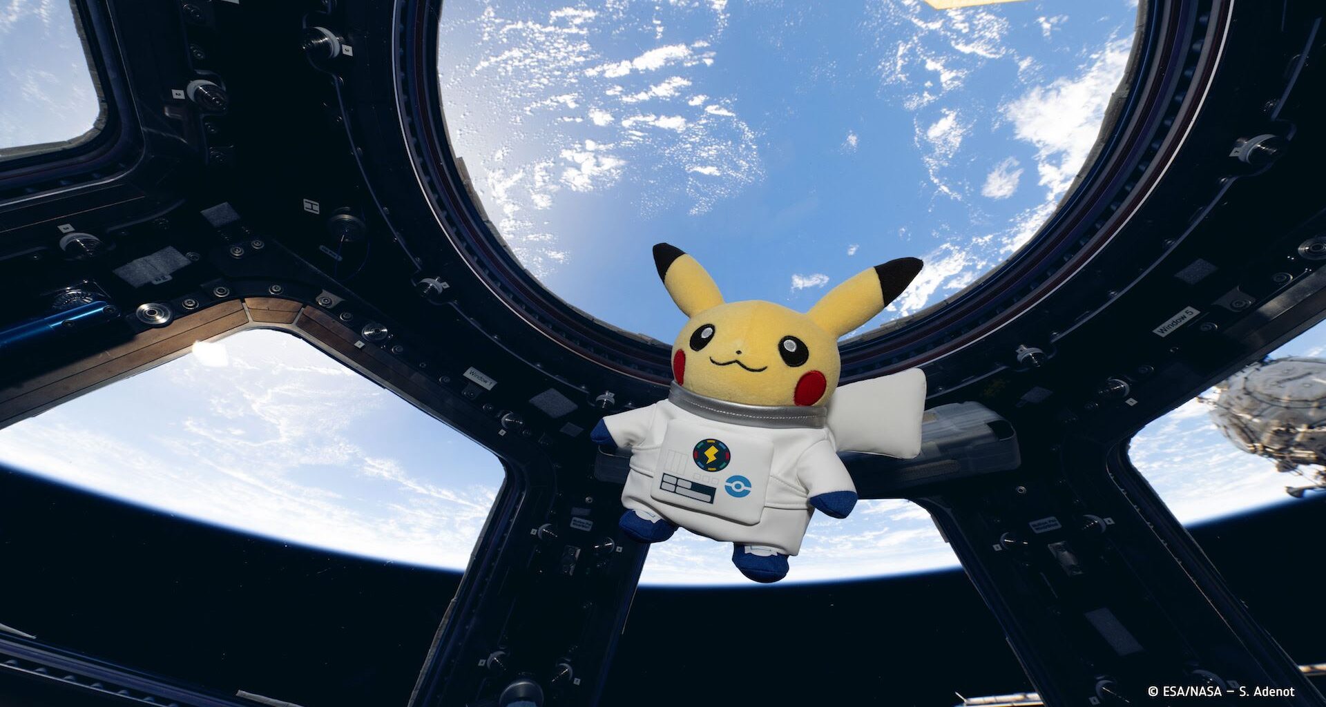 a plush toy floats in zero gravity aboard the ISS