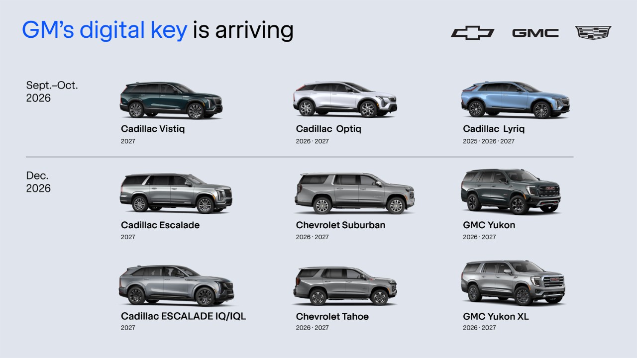 GM Digital Key Compatible Vehicles a