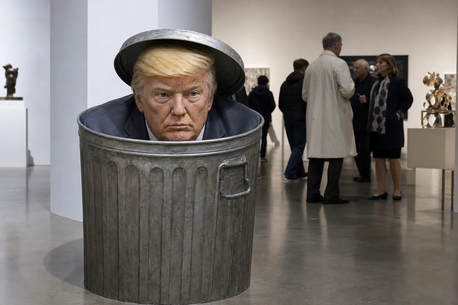 Satirical Trump sculpture displayed in Dublin ahead of his visit to Ireland
