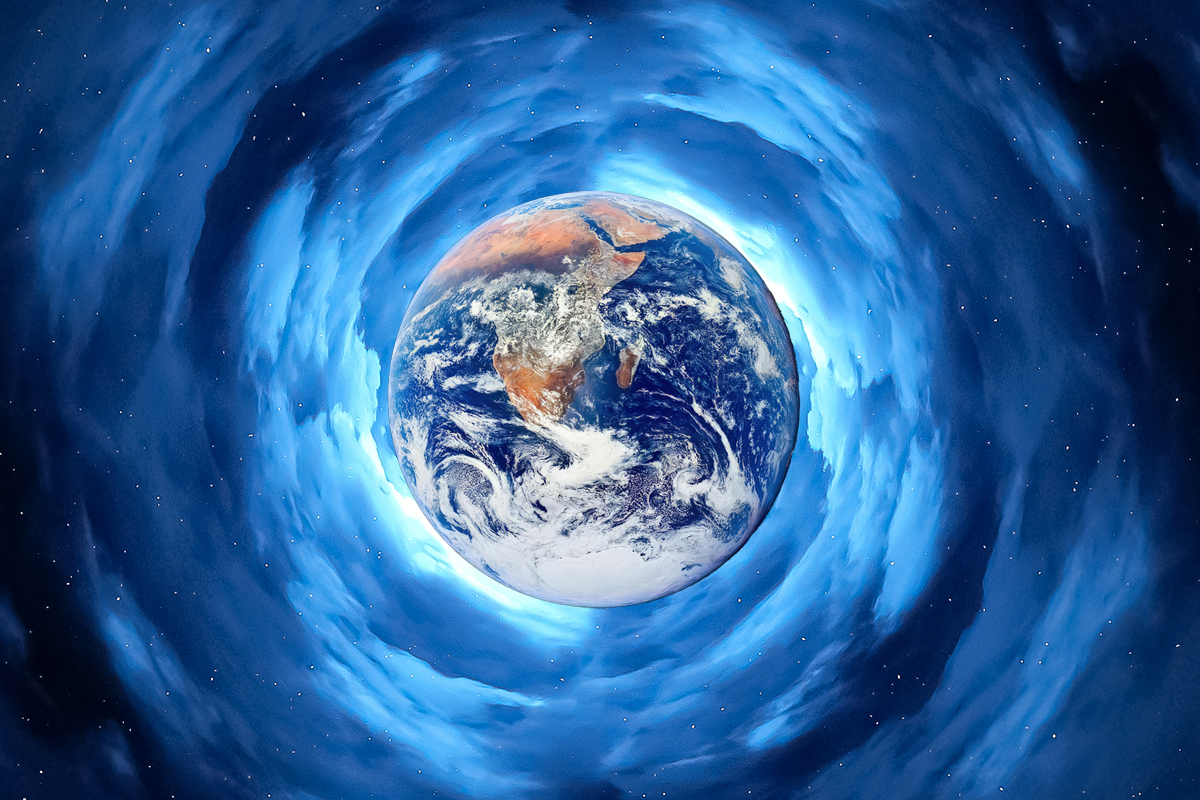 Artist's impression of Earth in a giant void. Credit: Herstockart / Roberto Machado Noa / Getty Images