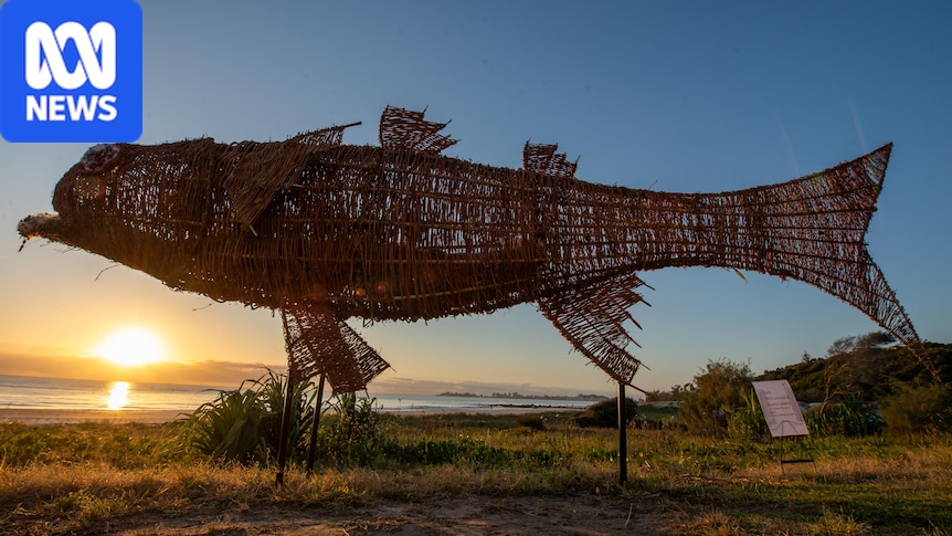 Massive mullet created from 'obnoxious' weed and plastic litter for SWELL Sculpture Festival