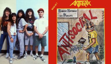 Anthrax in 1989 plus the 12" sleeve for the International release of the Antisocial single